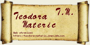 Teodora Materić vizit kartica